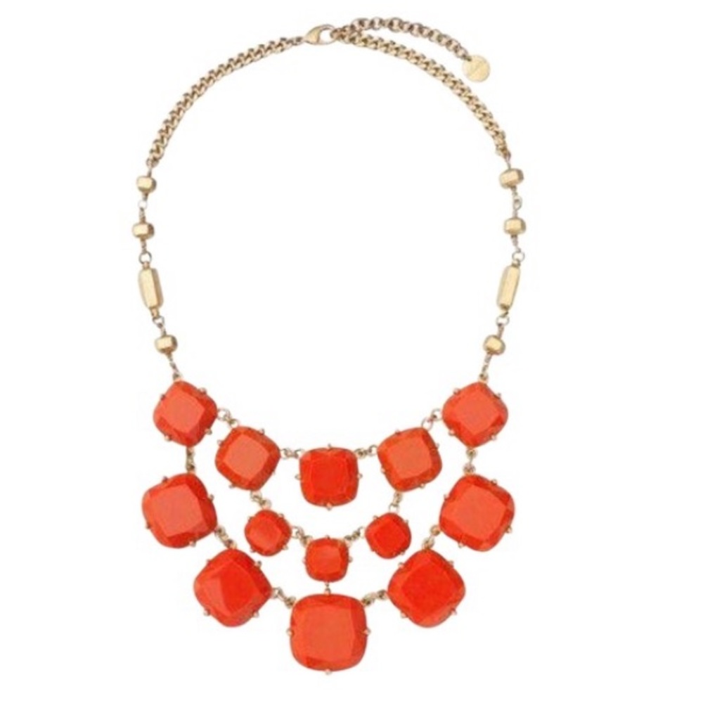 Stella & Dot Orange Olivia Bib Necklace